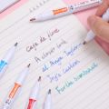 6Pcs/Set Creative Double Lines Colored Marker Pen Cute DIY Hand Ledger Dual Color Art Painting Graffiti Linear Drawing Pens Student Stationery School Office Supplies.
