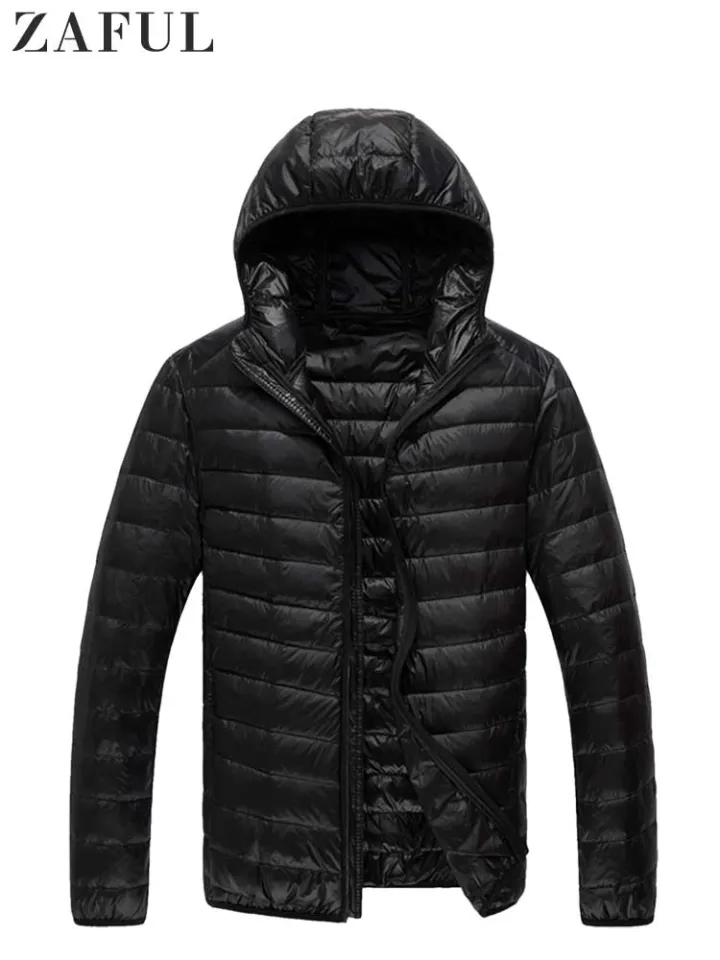 Fall Zaful Coat ZAFUL Down Jacket For Men Solid Zipper Warm Coats Quilted  Hooded