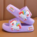 Summer Kids Home Shoes Flip Flops Baby Girls Slippers for Children Cartoon Unicorn Bathroom Antislip Thick Sole Slides 2-8 Years. 