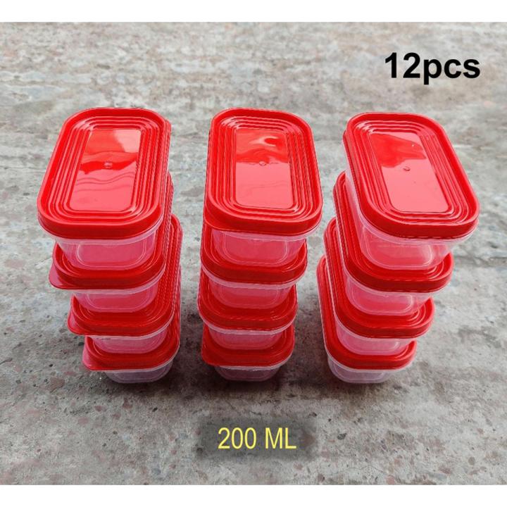 12Pcs Plastic Food Storage Small Box With Lids - 200 Ml - Store Your Food Safely And Conveniently With These Small Plastic Storage Boxes, Complete With Lids