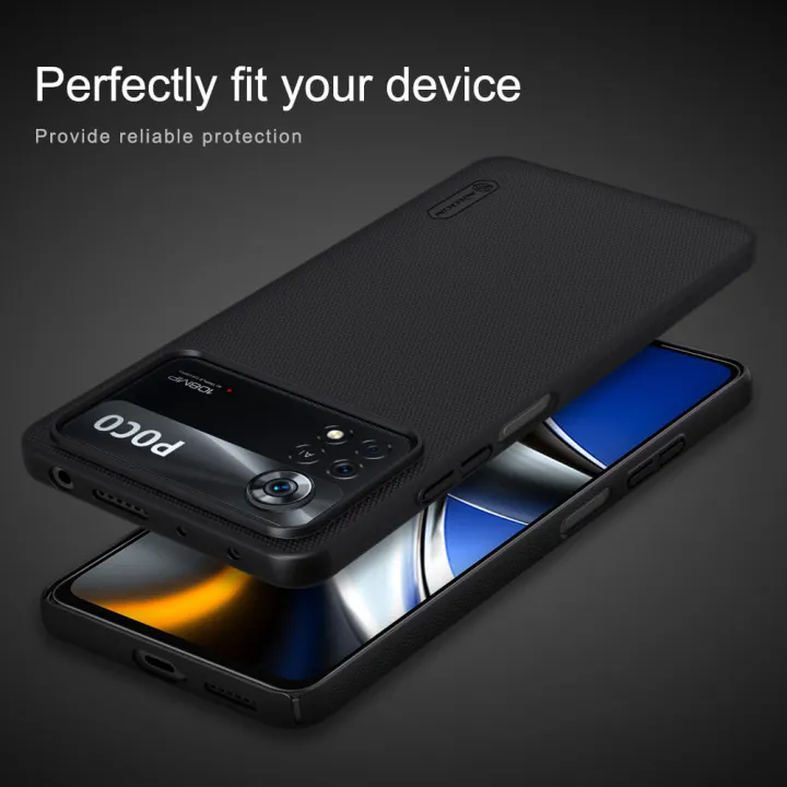 NILLKIN%20Super%20Frosted%20Shield%20Phone%20Case%20For%20Xiaomi%20POCO%20X4%20Pro%205G%20Shockproof%20Matte%20Finish%20Surface%20Hard%20PC%20Phone%20Cover%20Shell%20Black%20-%20Image%202