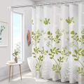 Leaves With Hook Shower Curtains Waterproof Mildew Proof Bathroom Curtains Green Pattern Thicker Partition Curtain Home Decoration.