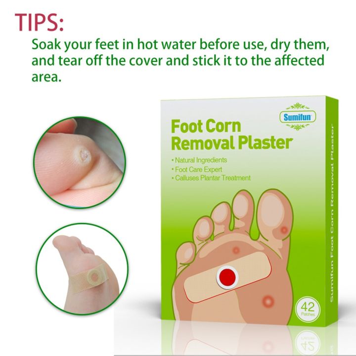 42pcs Foot Corn Remover Stickers Feet Callus Chicken Eye Treatment Sticker Foot Care Stickers for Relieving Pain