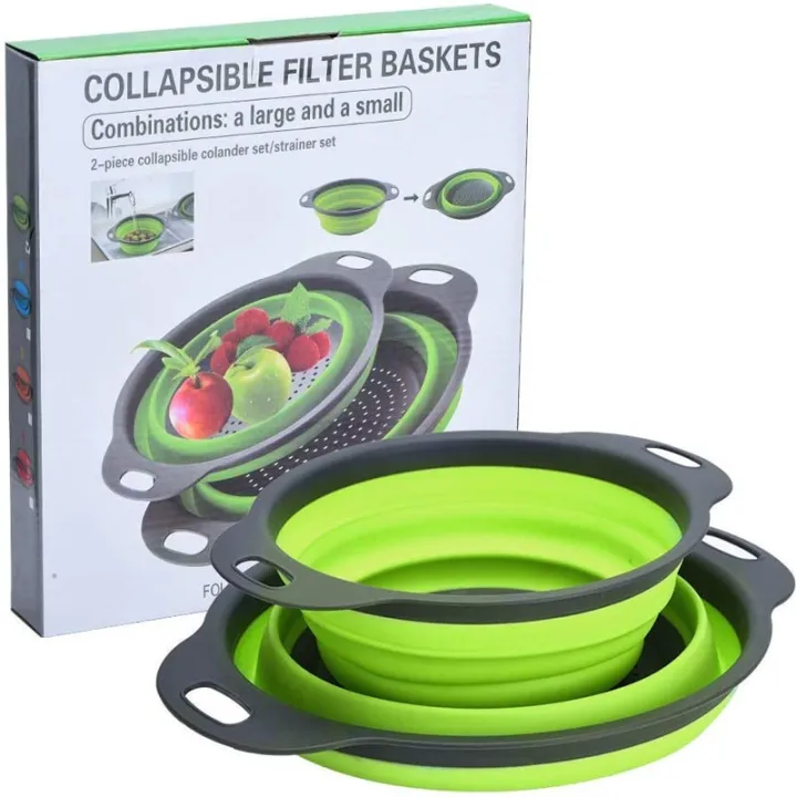 Collapsible%20Colander,%20Set%20Of%202%20Round%20Silicone%20Sink%20Kitchen%20Strainer%20Set%20Folding%20Water%20Filter%20Basket%20with%20Handles%20for%20Draining%20Pasta,%20Vegetable%20and%20Fruit%20-%20Image%202