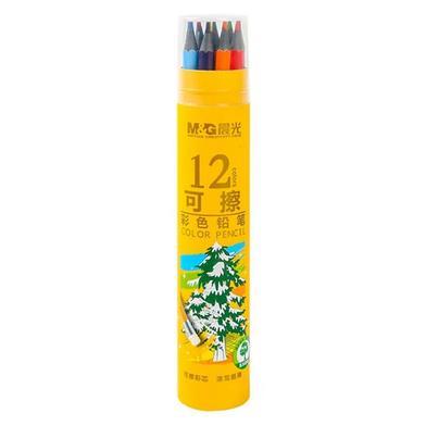 M&G 12 colors wood-free environmentally friendly colored pencils hexagonal rod yellow tube