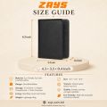Zays Eco-Friendly Top-Grain Cowhide Leather Bifold Wallet for Men, Slim Compact Wallet 4.3 x 3.3 x 0.4 Inch, 5 Card Slots, 2 Hidden Compartments, 2 Cash Chambers, Microfiber-Lined Pocket, Lightweight 60g.