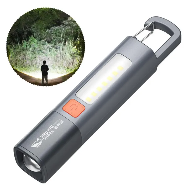 Smiling%20Shark%20SD1023%20LED%20Torch%20Light%20XPE%20Super%20Bright%20Flashlight%20With%20Hook%20Camping%20Light%20USB%20Rechargeable%20Zoomable%20Waterproof%20-%20Image%202