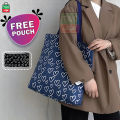 TAG Lifestyle Canvas Tote Bag/Fashionable Top Handle Bag Off White Color with Zipper for girls For University/College/Trendy Fashionable Women with free pouch.