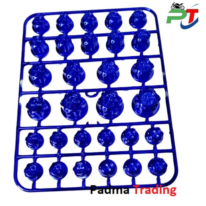 High Quality 30pcs/set Chrome Plating Screw Nut Cap for Motorcycle , Decoration item- Blue