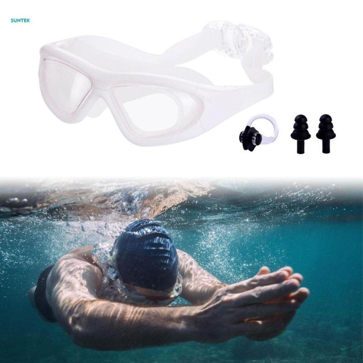 Swimming Goggles No Leaking Anti Fog Swimming Glasses for Unisex Adult Teens White