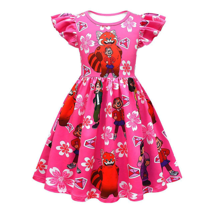 (New)%20girls%20princess%20dress%20cartoon%20printing%20short%20sleeves%20A-line%20skirt%20flying%20sleeves%20waist-printed%20dress%20-%20Image%205