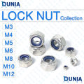 Lock Nut M3 M4 M5 M6 M8 M10 M12 Stainless Steel Hex Locknut Nylon Insert Self Nylock Anti Loosening For Machinery Automotive and DIY. 