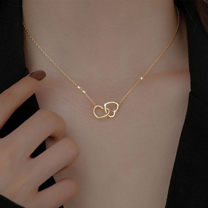 dual%20love%20pendant%20necklace%20female%20INS%20net%20red%20same%20model%20Harajukuki%20neck%20chain%20collar%20bone%20-%20Image%203