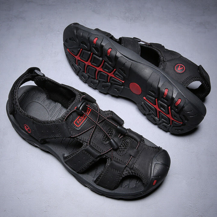 New%20Leather%20Sandals%20Men%20Outdoor%20Summer%20Casual%20Rubber%20Sandals%20PU%20Hiking%20Wading%20shoes%20-%20Image%205