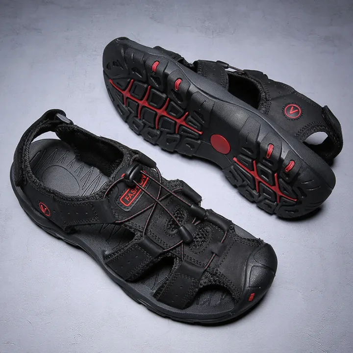 New%20Leather%20Sandals%20Men%20Outdoor%20Summer%20Casual%20Rubber%20Sandals%20PU%20Hiking%20Wading%20shoes%20-%20Image%205