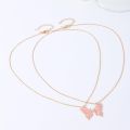 Creative Double Butterfly Necklace Charm Clavicle Chain Couple Necklace Friendship Butterfly Pendant Bff Necklace for Women Girls Best Friend Valentine's Gift. 