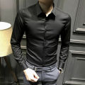 S-5XL Men formal business shirt Black white long sleeve shirt Long sleeve shirt men Fashion clothes.
