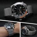 20/22/24mm Steel Dive Shark Mesh for Milanese Watch Bracelet Strap Band Weaving Double Snap Strap for Breitling Omega. 