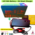12V 9Ah CSB Battery With 12V 5A Smart Battery Charger- Free 2 PCS LED LIGHT.