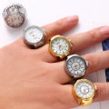 Digital Quartz Finger Watch Ring/Punk Style Alloy Pointer Elastic Rings. 