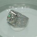 Solitaire Male 4ct Sona Diamond Ring 925 sterling silver Jewelry Engagement Wedding band Rings for men Luxury Party accessory.