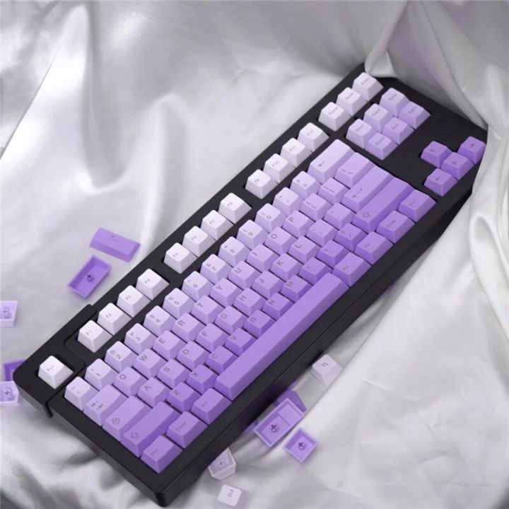 Dye%20Sublimation%20Purple%20Gradient%20Keycaps%20Top/Side%20Engraved%20PBT%20Material%20125%20Keys%20Cherry%20Profile%20For%20Mechanical%20Keyboard%20Keycaps%20-%20Image%202