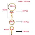 110/220pcs/Set Keychain Open Jump Rings Eye Pins Jewelry Making Accessories Kits for DIY Epoxy Resin Key Chain Key Ring Pendants. 