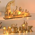 Eid Mubarak Wooden Ornament Ramadan Moon Star Letter Table Decoration for Home Islamic Muslim Pendant Eid Al Adha Party Supplies. 