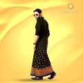 AMANAT SHAH LUNGI FOR MEN - LINEN BATIK PRINT LUNGI STITCHED (5 HAND) LILEN LUNGI FOR MEN. 
