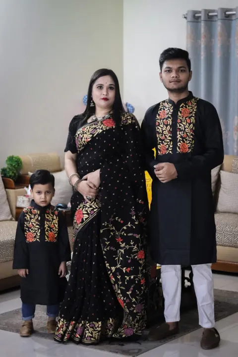 Couple%20Dress%20Saree%20&%20Panjabi%20&%20Baby%20Panjabe%20Combo%20Dress%20Color%20for%20Men%20Women%20Stylish%20New%20Collection%20Blog%20Print%20-%20Image%202