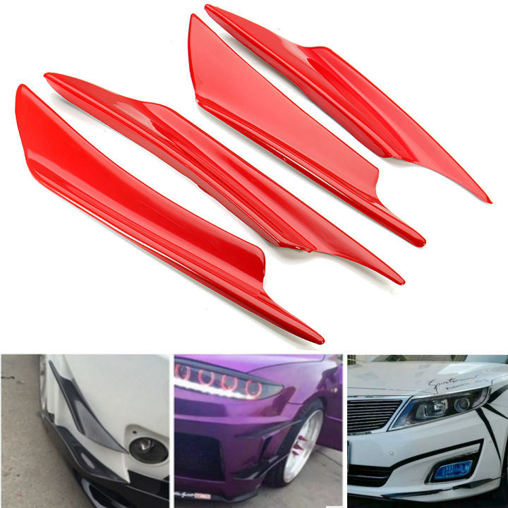 4x Universal Car Front Bumper Lip Diffuser Splitter Spoiler Fin Canard Valence