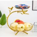 Fruit plate, living room, coffee table, Internet celebrity household, new high-end fruit plate, creative wrought iron, high-value large tray, ins style.