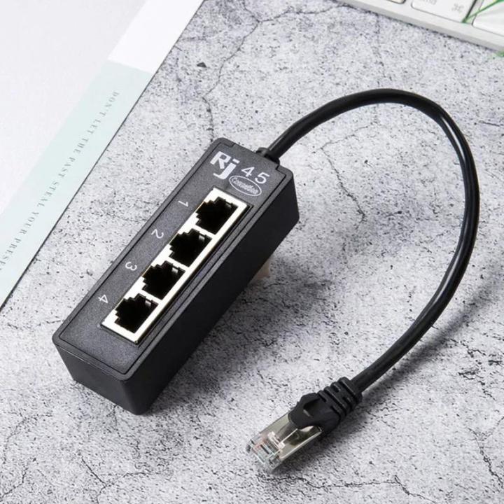 4 In 1 RJ45 LAN Connector Ethernet Network Splitter Adapter Cable 1 ...