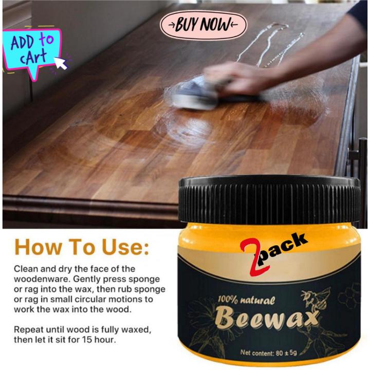 Mintiml Beewax Wood Polish Polisher Polishing Compound Wax Floor Seasoning Furtniture Wrap Care Magic Repair Traditional All- Purpose Wood - 2 Pack