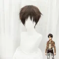 Relax night Attack on Titan Eren Jaeger Cosplay Wig 30cm Short Straight Brown Heat Resistant Synthetic Hair Wigs. 