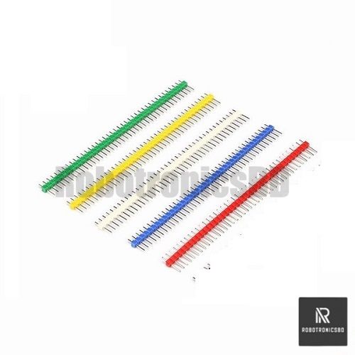 5pcs Male Header 40-Pin (Red, Green, Blue, White, Yellow) | Breadboard ...