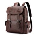 Leather Shoulder Backpack Waterproof Men Retro Large Capacity Casual Business Laptop Bags for Students Schoolbag Travel Fashion. 