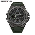 Sanda 6008 watch fashion sports multi-function student electronic watch men's waterproof quartz watch one generation wholesale. 