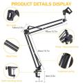 Professional Microphone Stand Suspension Scissor Arm with Holder For Dynamic and Condenser Microphone (Black).