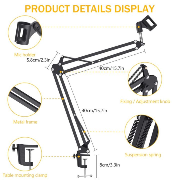 Professional%20Microphone%20Stand%20Suspension%20Scissor%20Arm%20with%20Holder%20For%20Dynamic%20and%20Condenser%20Microphone%20(Black)%20-%20Image%205