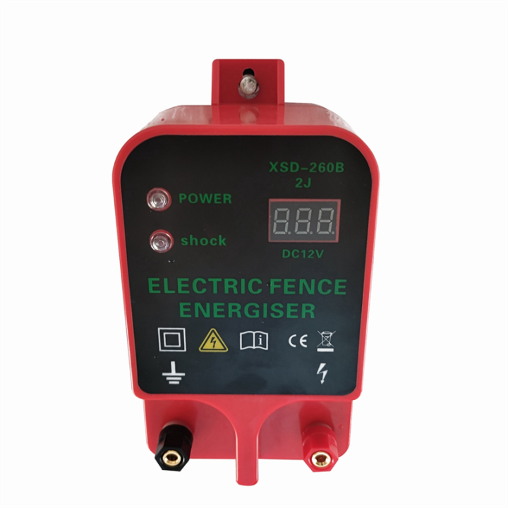 JDXHLAU 10KM Electric Fence Livestock High Voltage Pulse Controller Alarm Waterproof LCD Voltage Display(EU Plug)