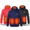 4 Heated Vest Jacket Fashion Men Women Coat Clothes Intelligent Electric Heating Thermal Warm Clothes Winter Heated Hunt-Black. 