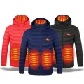 4 Heated Vest Jacket Fashion Men Women Coat Clothes Intelligent Electric Heating Thermal Warm Clothes Winter Heated Hunt-Black. 