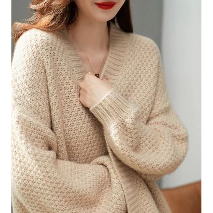 Autumn%20and%20Winter%20New%202022%20Sweater%20Knitted%20Cardigan%20Women's%20Thick%20Knitted%20Loose%20Lazy%20French%20Retro%20Mid-Length%20Coat%20-%20Image%202