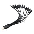Universal USB To Multi Plug Cell Phone Charger Cable 10 to 1 USB Cable For Samsung Xiaomi Huawei Google OPPO Vivo Charger Cable. 