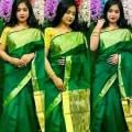 Half Silk Saree for Women (Green) Color - Comfortable and Suitable for All Seasons and Occassions.