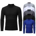 Jodimitty Winter Warm Half High Collar Fashion Thermal Underwear Men Mock Neck Basic T-shirt Blouse Pullover Long Sleeve Top.