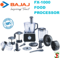 Bajaj FX-1000 DLX 1000 Watts Food Processor and Mixer Grinder with 9 attachments (Black) India. 