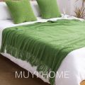 Factory Direct Deliver Morandi Knitted Blanket B & B Bed Runner Blanket Bed Towel Living Room Nap Blanket Light Luxury Sand. 