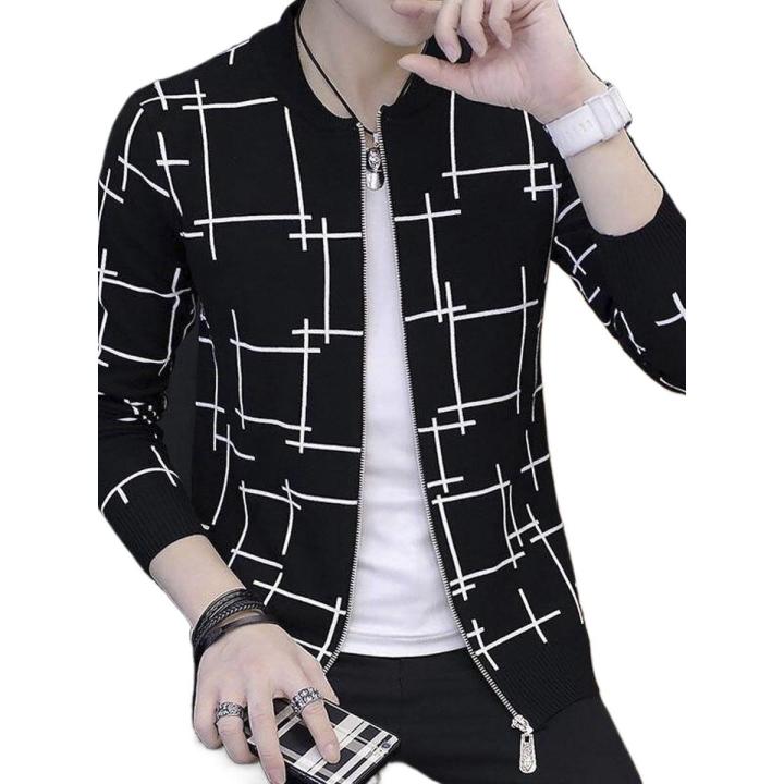 BLACK COLOUR COTTON LONG SLEEVE WINTER CASUAL JAKET FOR MEN.